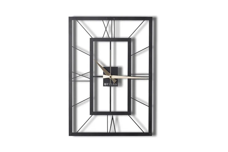 Dekorativ Metallveggklokke, Svart