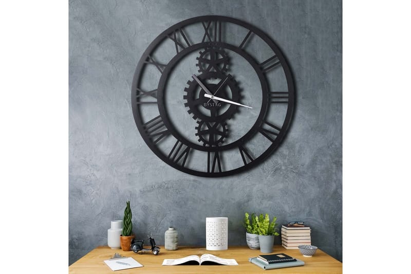 Dekorativ Metallveggklokke - Svart - Interiør - Veggdekorasjon - Klokker