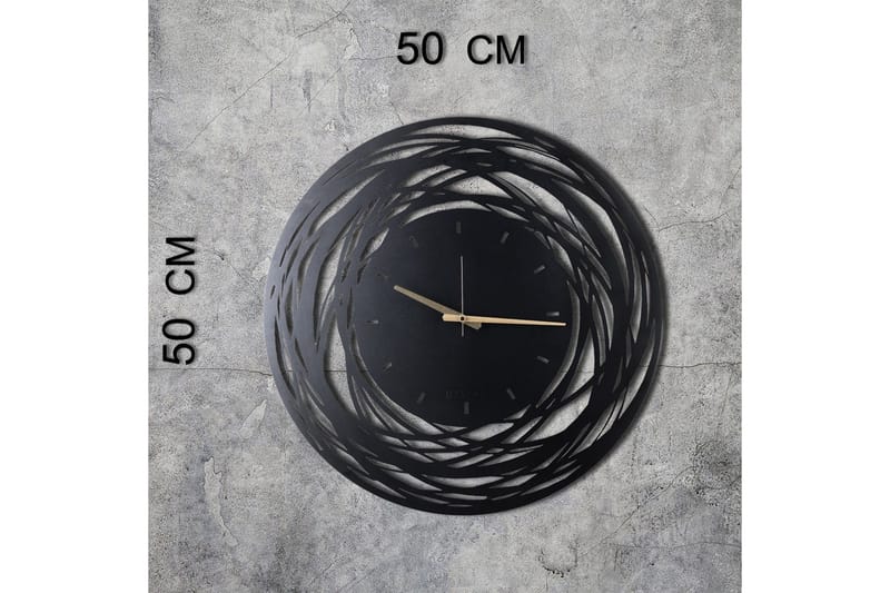 Dekorativ Metallveggklokke - Svart - Interiør - Veggdekorasjon - Klokker