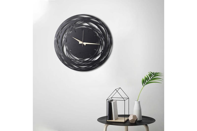 Dekorativ Metallveggklokke - Svart - Interiør - Veggdekorasjon - Klokker