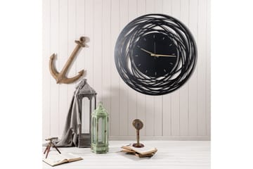 Dekorativ Metallveggklokke - Svart - Interiør - Veggdekorasjon - Klokker
