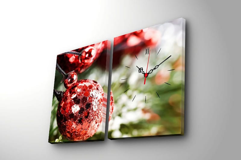 Dekorativ Veggklokke 2-Deler 28x38 cm - Flerfarget - Interiør - Veggdekorasjon - Klokker