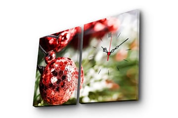 Dekorativ Veggklokke 2-Deler 28x38 cm - Flerfarget - Interiør - Veggdekorasjon - Klokker