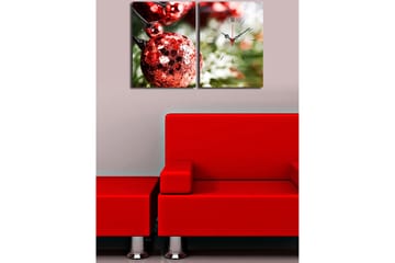 Dekorativ Veggklokke 2-Deler 28x38 cm - Flerfarget - Interiør - Veggdekorasjon - Klokker