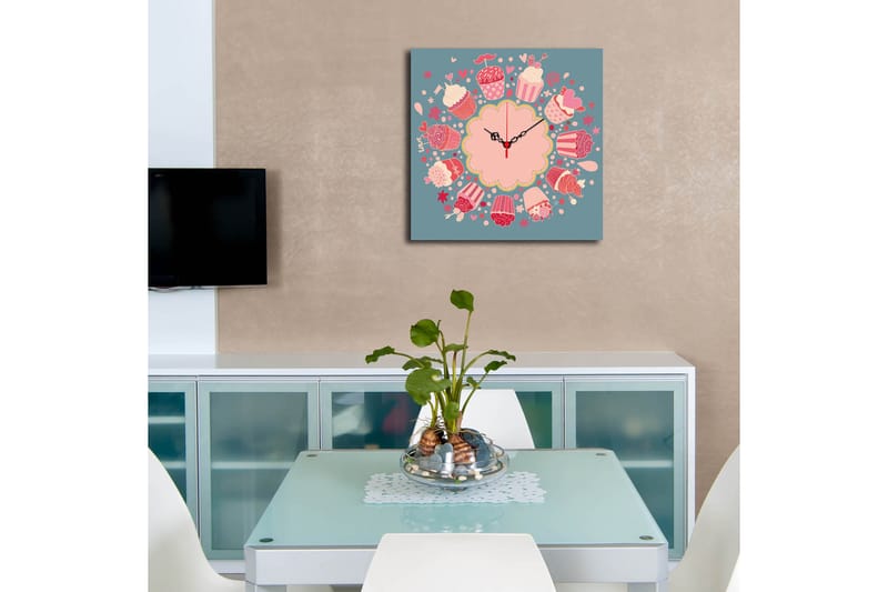 Dekorklokke Tezeren 40x40 cm Kitchen - Flerfarget - Interiør - Veggdekorasjon - Klokker