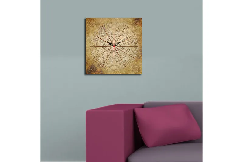 Diyadin Dekorklokke 40x40 cm - Flerfarget - Interiør - Veggdekorasjon - Klokker