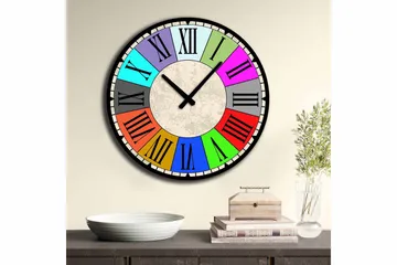 Diyadin Dekorklokke 50 cm Rund - Flerfarget - Interiør - Veggdekorasjon - Klokker