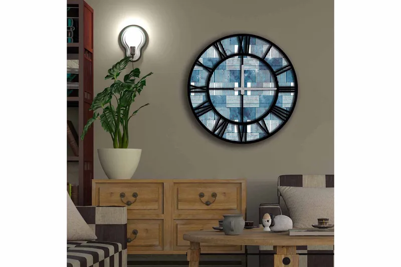 Diyadin Dekorklokke 50 cm Rund - Flerfarget - Interiør - Veggdekorasjon - Klokker