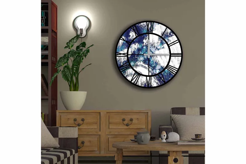 Diyadin Dekorklokke 50 cm Rund - Flerfarget - Interiør - Veggdekorasjon - Klokker