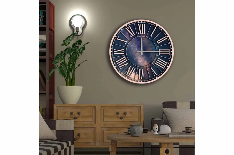 Diyadin Dekorklokke 50 cm Rund - Flerfarget - Interiør - Veggdekorasjon - Klokker