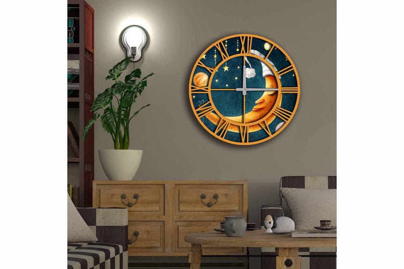 Diyadin Dekorklokke 50 cm Rund - Flerfarget - Interiør - Veggdekorasjon - Klokker