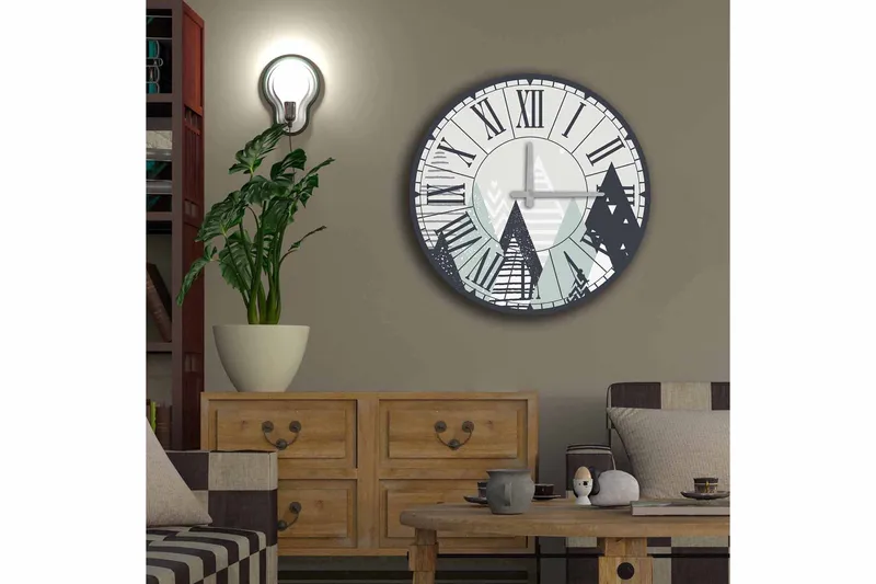 Diyadin Dekorklokke 50 cm Rund - Flerfarget - Interiør - Veggdekorasjon - Klokker