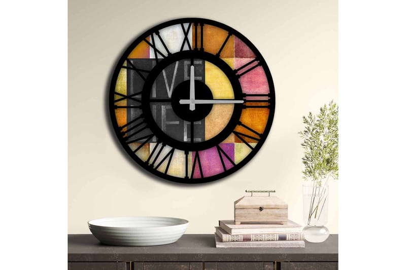 Diyadin Dekorklokke 50 cm Rund - Flerfarget - Interiør - Veggdekorasjon - Klokker