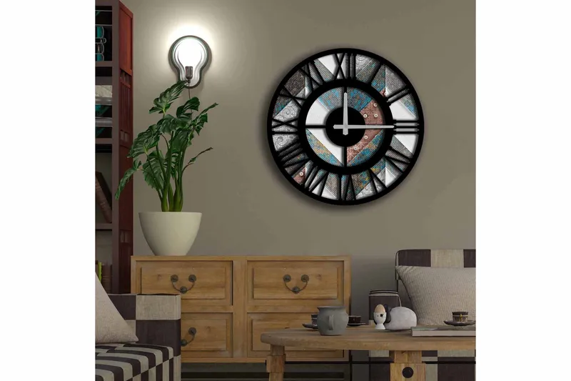 Diyadin Dekorklokke 50 cm Rund - Flerfarget - Interiør - Veggdekorasjon - Klokker