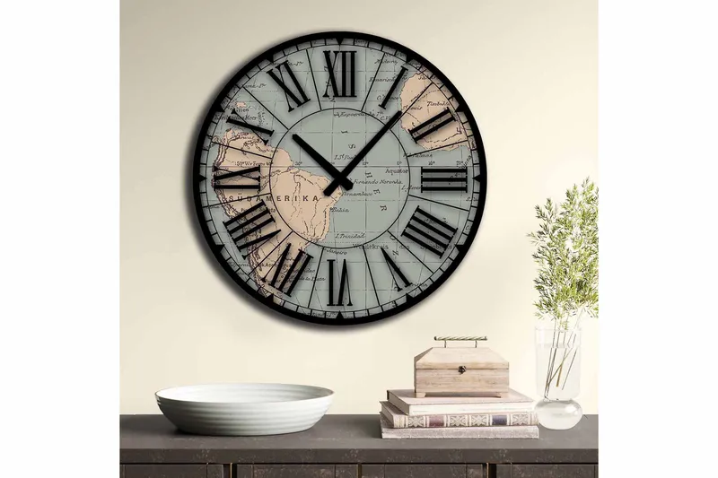 Diyadin Dekorklokke 50 cm Rund - Flerfarget - Interiør - Veggdekorasjon - Klokker