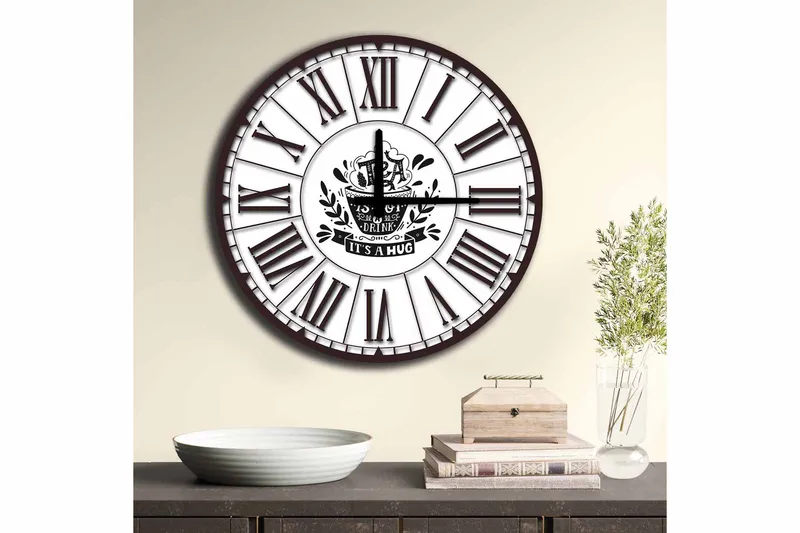 Diyadin Dekorklokke 50 cm Rund - Flerfarget - Interiør - Veggdekorasjon - Klokker