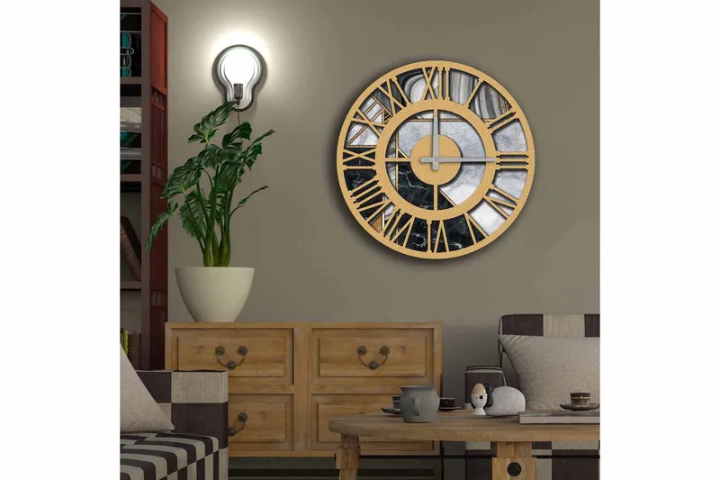 Diyadin Dekorklokke 50 cm Rund - Flerfarget - Interiør - Veggdekorasjon - Klokker