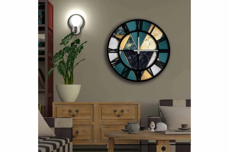 Diyadin Dekorklokke 50 cm Rund - Flerfarget - Interiør - Veggdekorasjon - Klokker