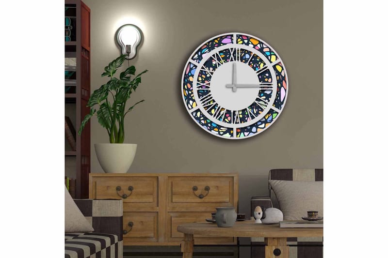 Diyadin Dekorklokke 50 cm Rund - Flerfarget - Interiør - Veggdekorasjon - Klokker
