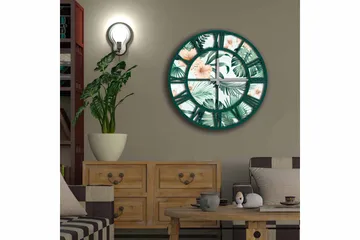 Diyadin Dekorklokke 50 cm Rund Floral - Flerfarget - Interiør - Veggdekorasjon - Klokker