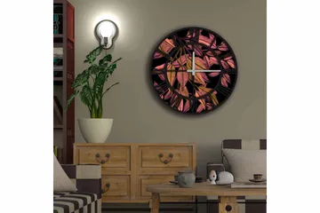 Diyadin Dekorklokke 50 cm Rund Floral - Flerfarget - Interiør - Veggdekorasjon - Klokker