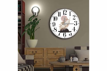 Diyadin Dekorklokke 50 cm Rund Floral - Flerfarget - Interiør - Veggdekorasjon - Klokker