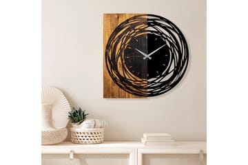 Musemolen Veggklokke Abstrakt - Svart|Lys Valnøtt - Interiør - Veggdekorasjon - Klokker