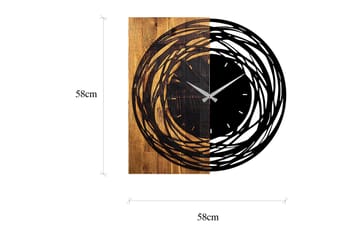 Musemolen Veggklokke Abstrakt - Svart|Lys Valnøtt - Interiør - Veggdekorasjon - Klokker