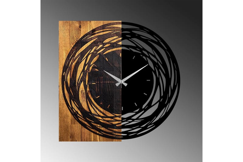 Musemolen Veggklokke Abstrakt - Svart|Lys Valnøtt - Interiør - Veggdekorasjon - Klokker