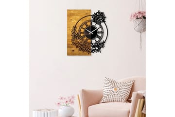 Musemolen Veggklokke Blomster - Svart|Valnøtt - Interiør - Veggdekorasjon - Klokker