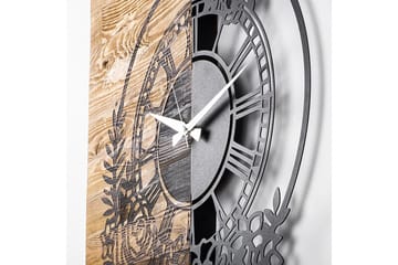 Musemolen Veggklokke Blomster - Svart|Valnøtt - Interiør - Veggdekorasjon - Klokker