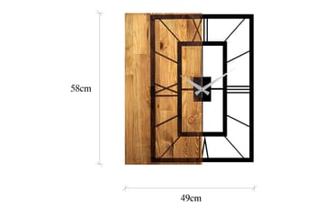 Musemolen Veggklokke Firekantete - Svart|Lys Valnøtt - Interiør - Veggdekorasjon - Klokker