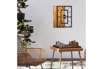 Musemolen Veggklokke Firekantete - Svart|Lys Valnøtt - Interiør - Veggdekorasjon - Klokker