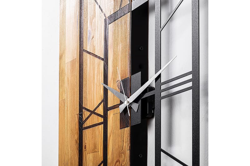Musemolen Veggklokke Firekantete - Svart|Lys Valnøtt - Interiør - Veggdekorasjon - Klokker