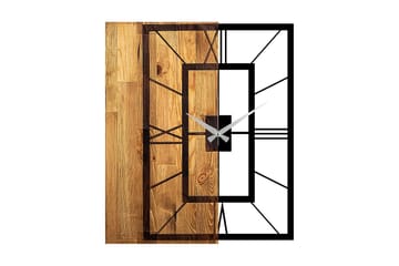 Musemolen Veggklokke Firekantete - Svart|Lys Valnøtt - Interiør - Veggdekorasjon - Klokker