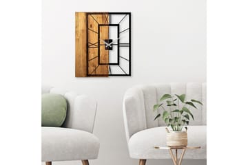 Musemolen Veggklokke Firekantete - Svart|Lys Valnøtt - Interiør - Veggdekorasjon - Klokker