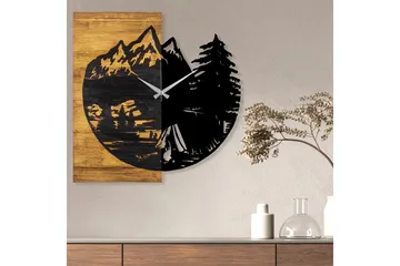 Musemolen Veggklokke Skog - Svart|Valnøtt - Interiør - Veggdekorasjon - Klokker