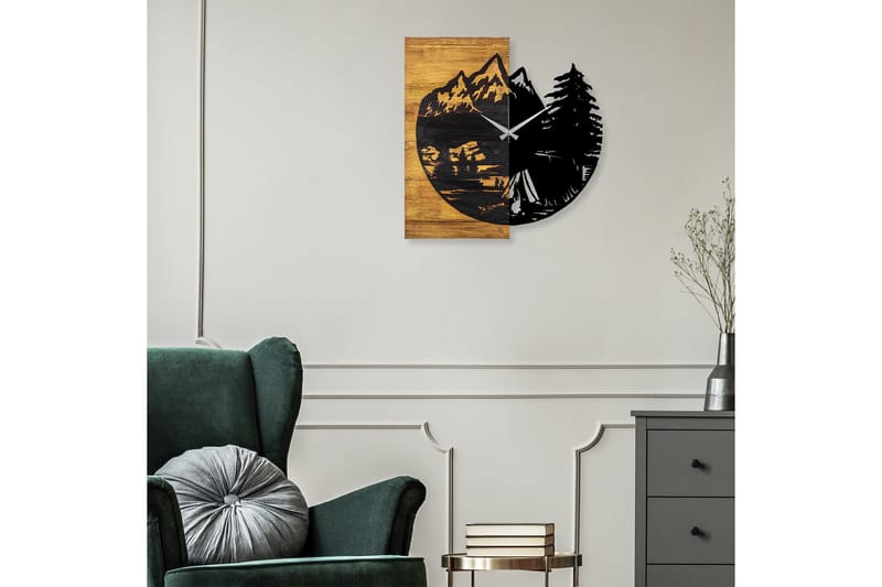 Musemolen Veggklokke Skog - Svart|Valnøtt - Interiør - Veggdekorasjon - Klokker
