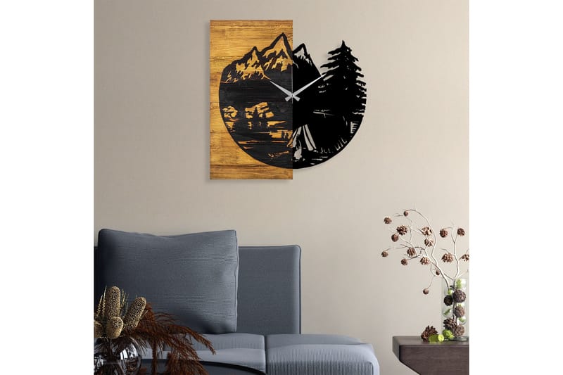 Musemolen Veggklokke Skog - Svart|Valnøtt - Interiør - Veggdekorasjon - Klokker
