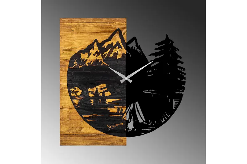 Musemolen Veggklokke Skog - Svart|Valnøtt - Interiør - Veggdekorasjon - Klokker