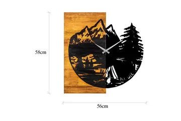 Musemolen Veggklokke Skog - Svart|Valnøtt - Interiør - Veggdekorasjon - Klokker