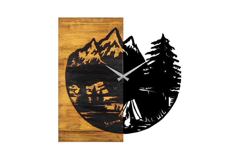 Musemolen Veggklokke Skog, Svart|Valnøtt