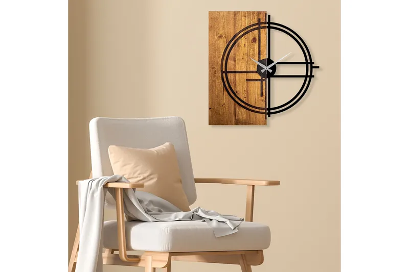 Musemolen Veggklokke - Svart|Lys Valnøtt - Interiør - Veggdekorasjon - Klokker