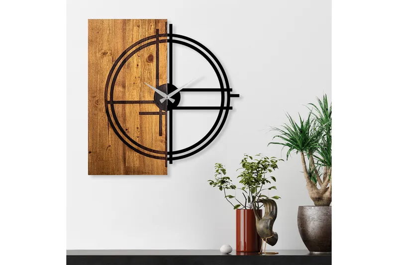 Musemolen Veggklokke - Svart|Lys Valnøtt - Interiør - Veggdekorasjon - Klokker