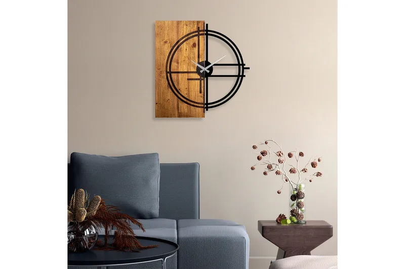 Musemolen Veggklokke - Svart|Lys Valnøtt - Interiør - Veggdekorasjon - Klokker