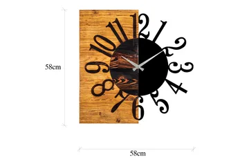 Musemolen Veggklokke - Svart|Valnøtt - Interiør - Veggdekorasjon - Klokker