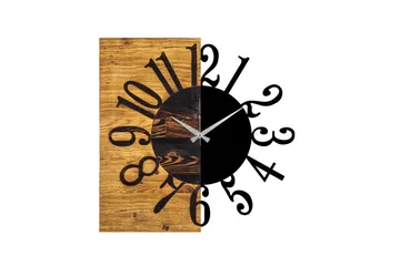 Musemolen Veggklokke - Svart|Valnøtt - Interiør - Veggdekorasjon - Klokker