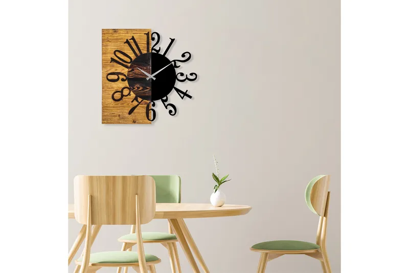 Musemolen Veggklokke - Svart|Valnøtt - Interiør - Veggdekorasjon - Klokker