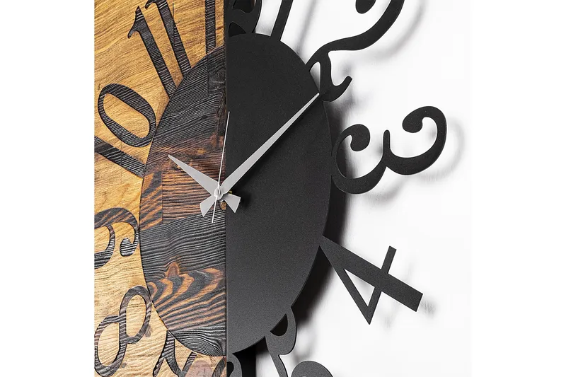 Musemolen Veggklokke - Svart|Valnøtt - Interiør - Veggdekorasjon - Klokker