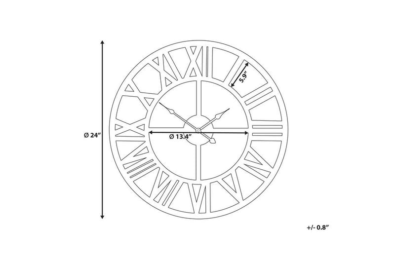 Nottwil Veggklokke 61 cm - Gull - Interiør - Veggdekorasjon - Klokker